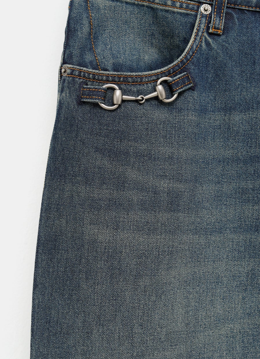 Pantalón vaquero con Horsebit para hombre