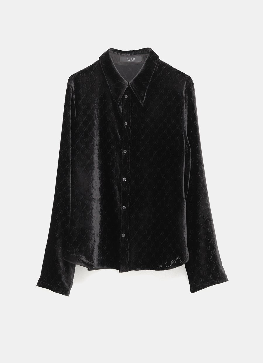 Camisa de terciopelo con GG para hombre