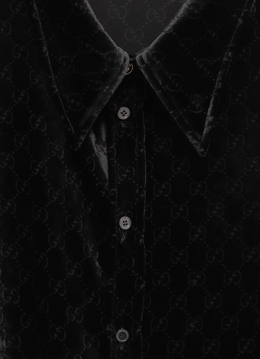 Camisa de terciopelo con GG para hombre