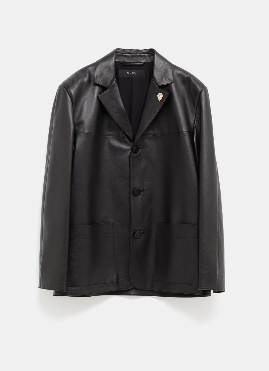 Chaqueta en piel napa suave para hombre