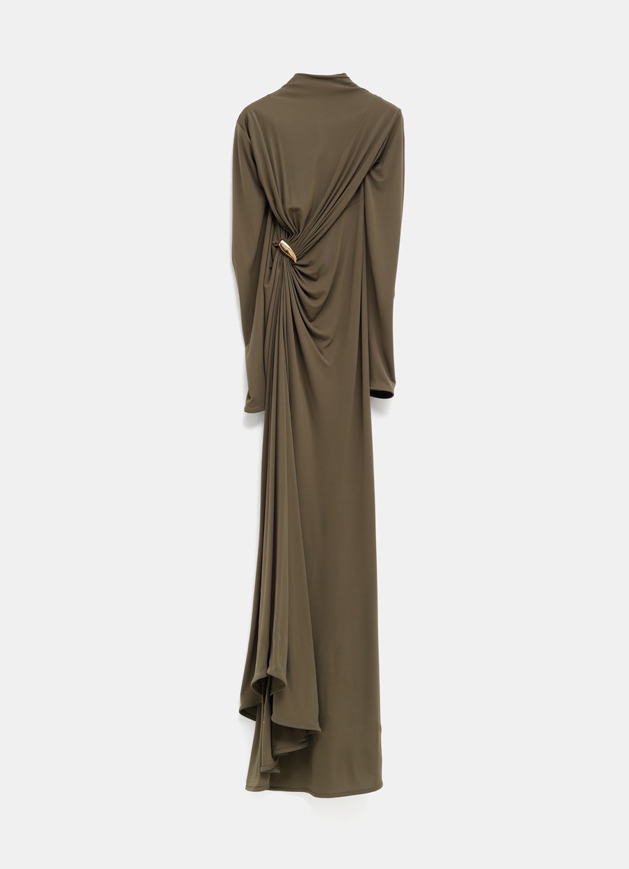 Vestido maxi drapeado