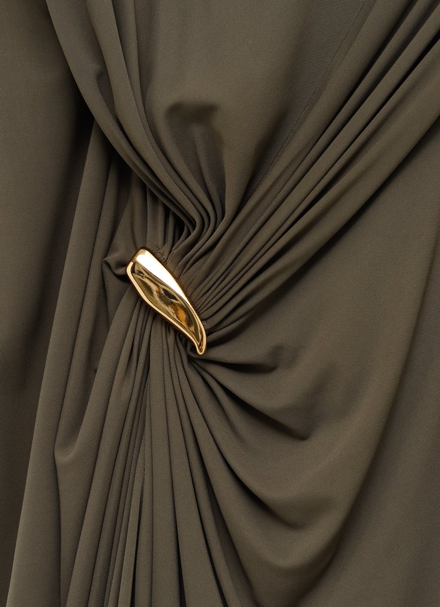 Vestido maxi drapeado
