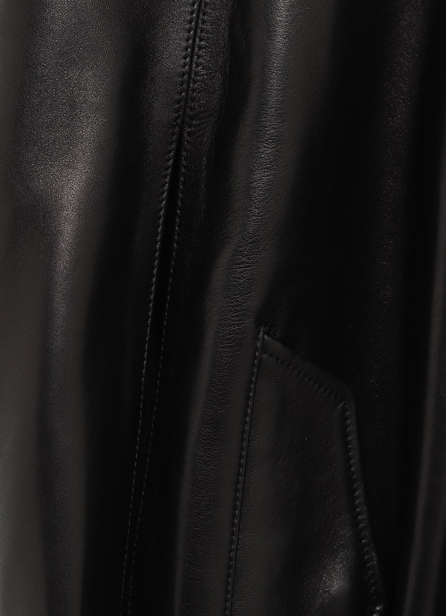 Chaqueta de piel envolvente para mujer