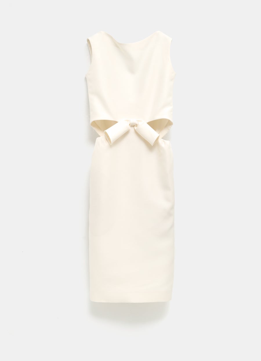 Vestido con lazo drapeado