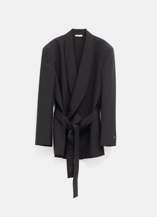 Chaqueta cruzada con solapa redonda