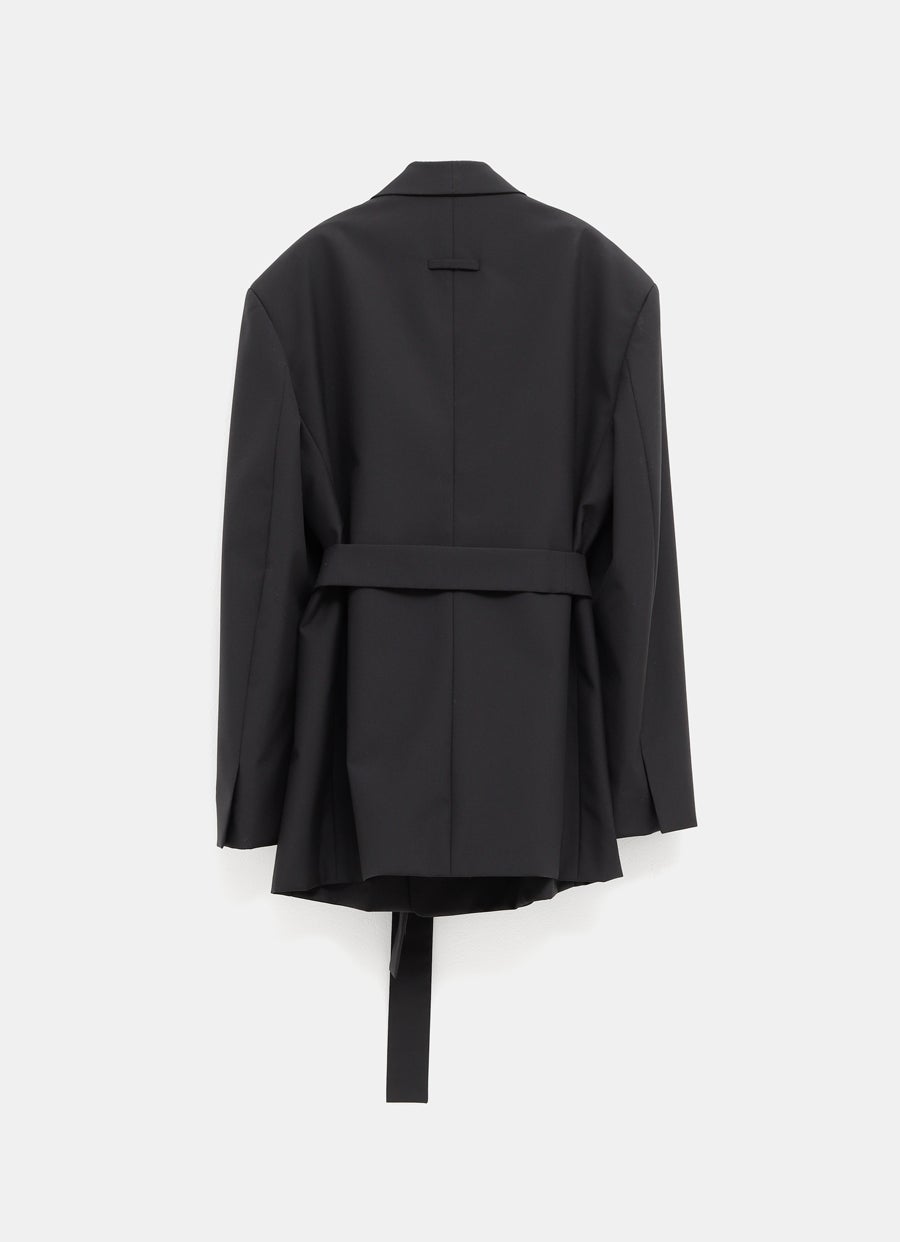 Chaqueta cruzada con solapa redonda