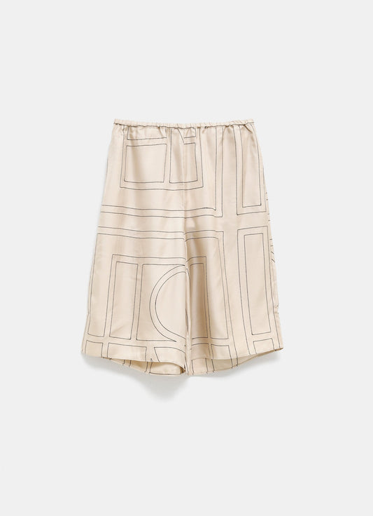 Pantalón culotte de pijama con Monograma