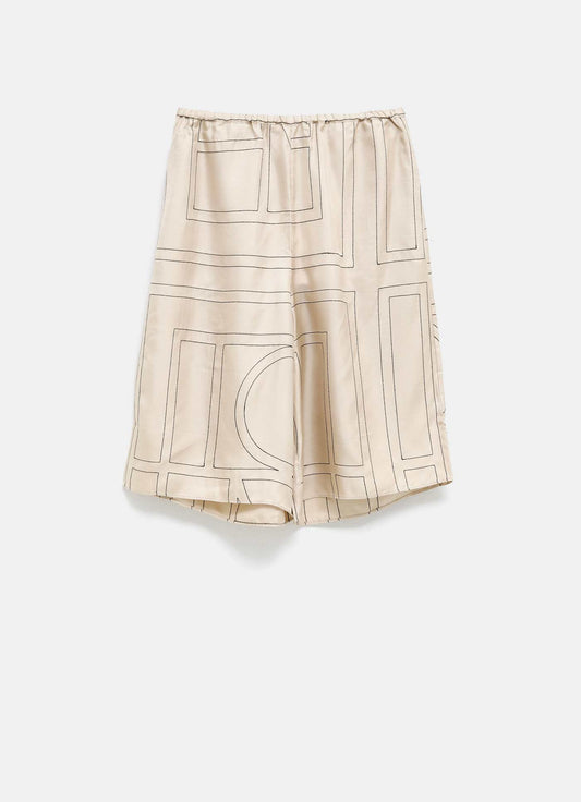 Pantalón culotte de pijama con Monograma
