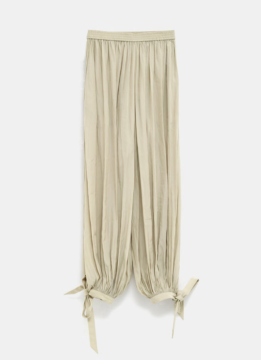 Pantalones plisados fluidos de seda