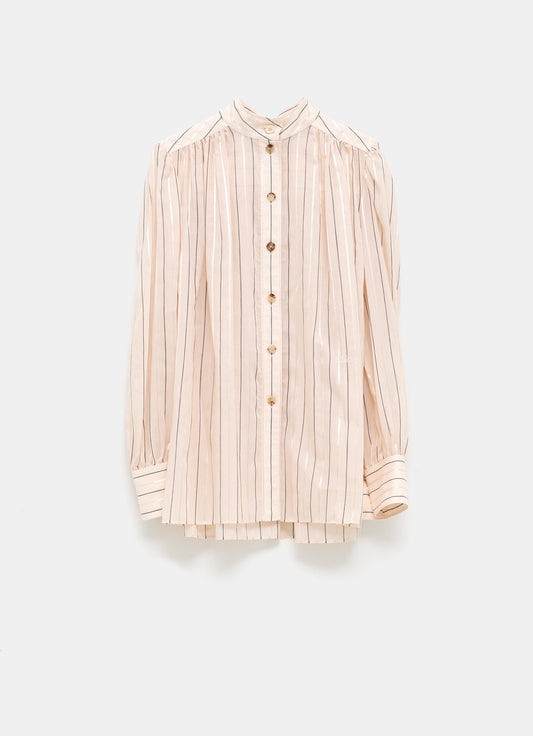Blusa fruncida de popelina