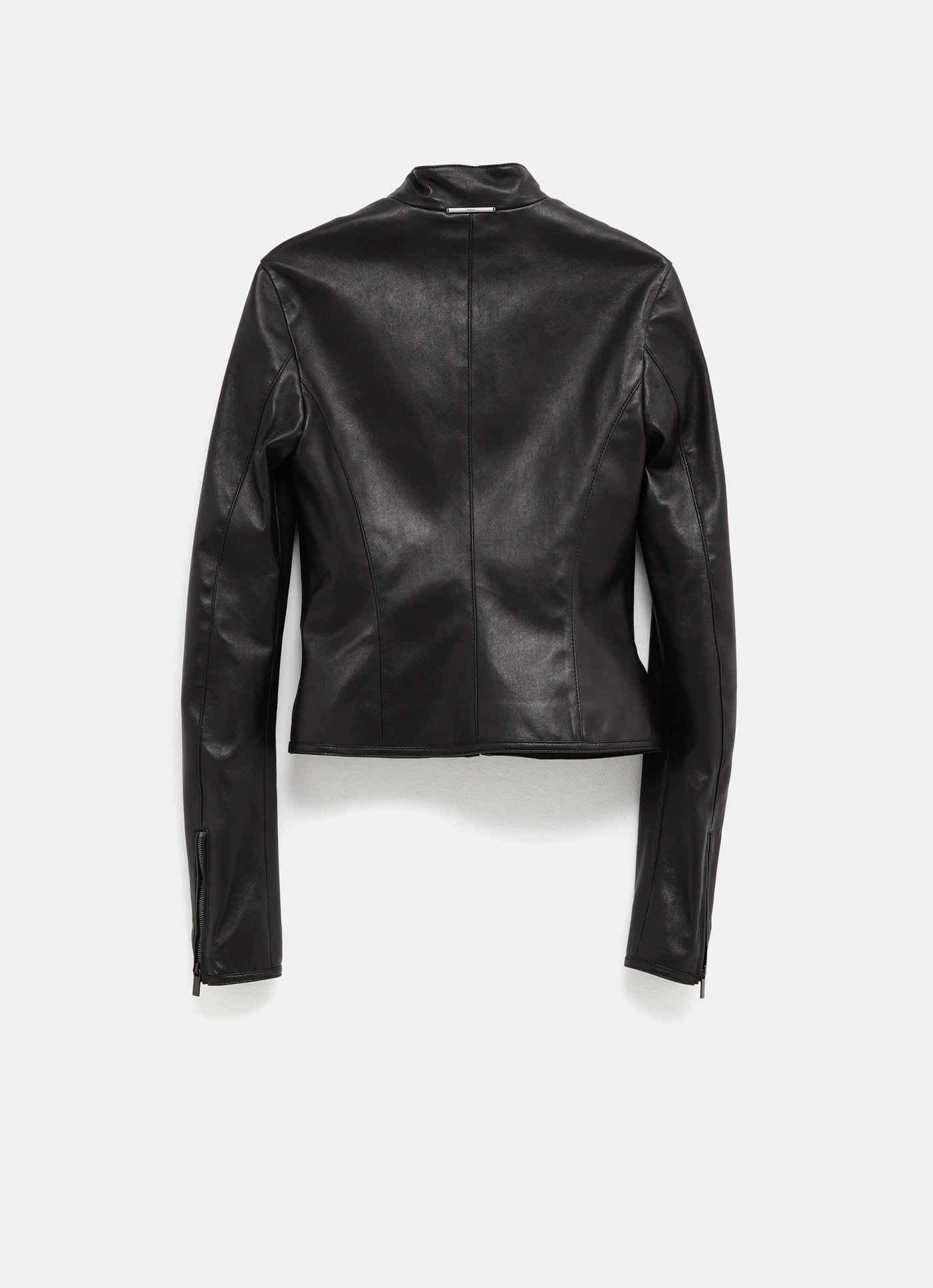 Chaqueta de piel con cremallera para mujer