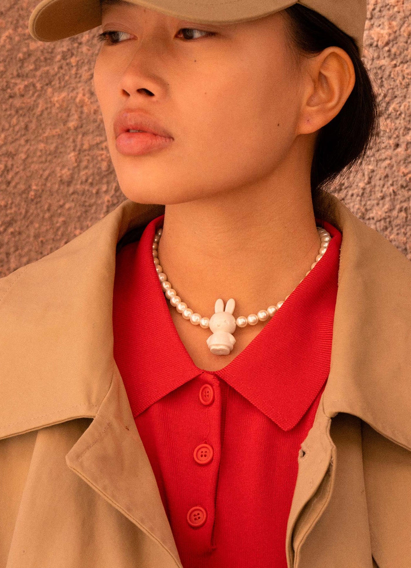 Collar de perlas con colgante Miffy