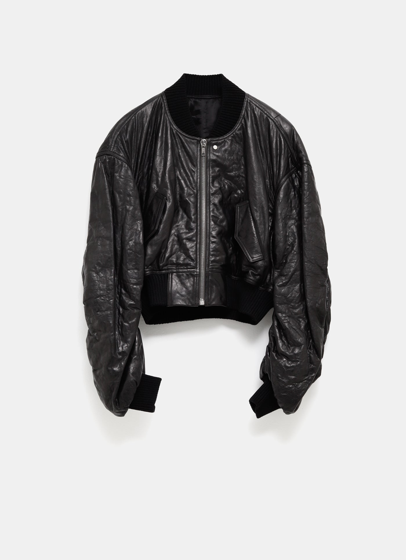 Chaqueta bomber acolchada de piel