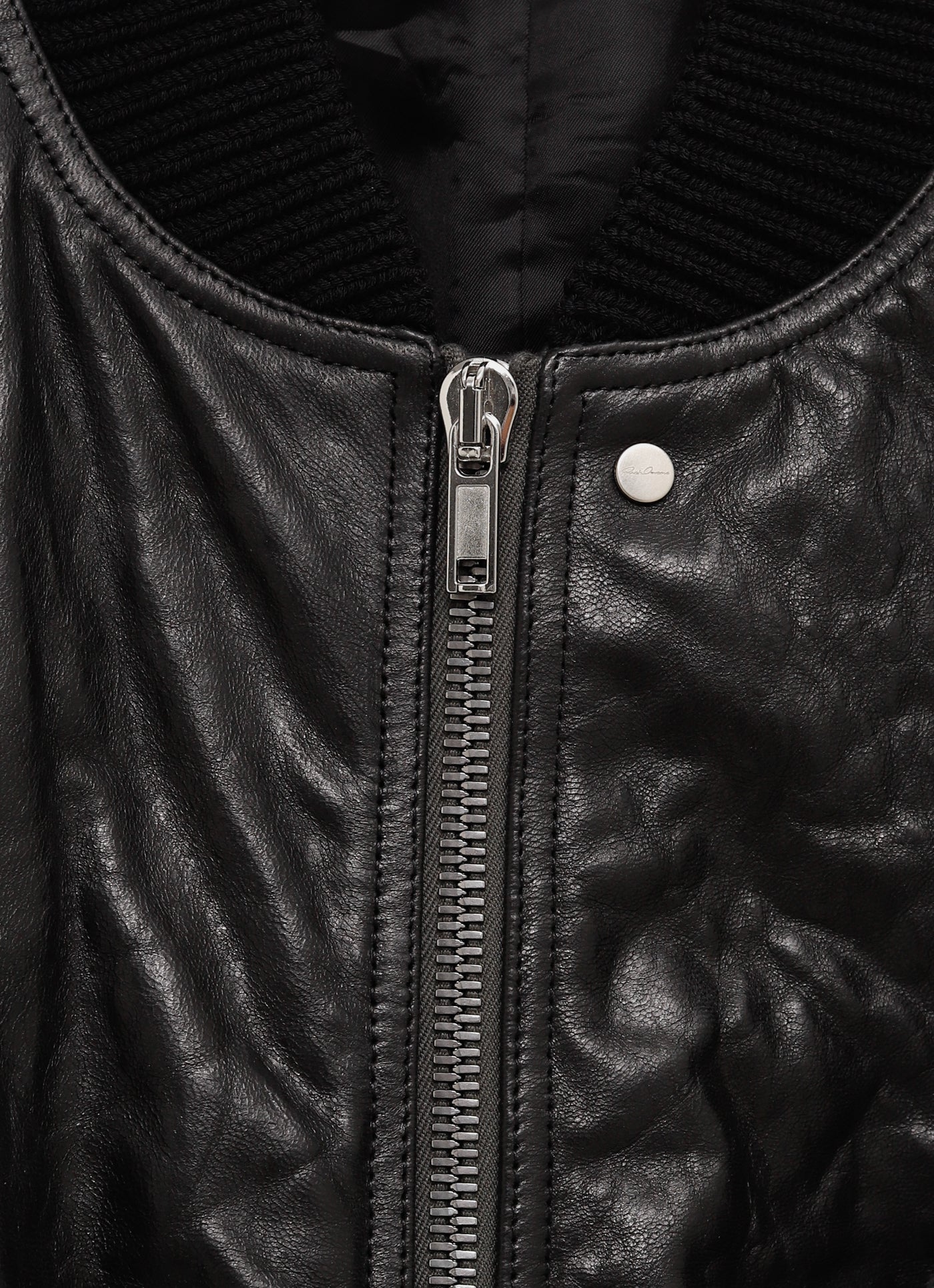 Chaqueta bomber acolchada de piel