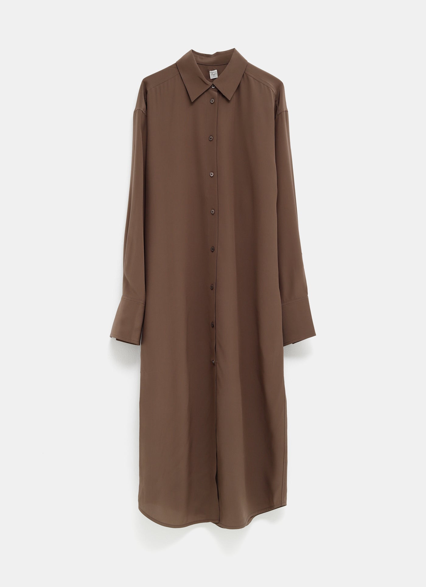 Vestido camisero de seda