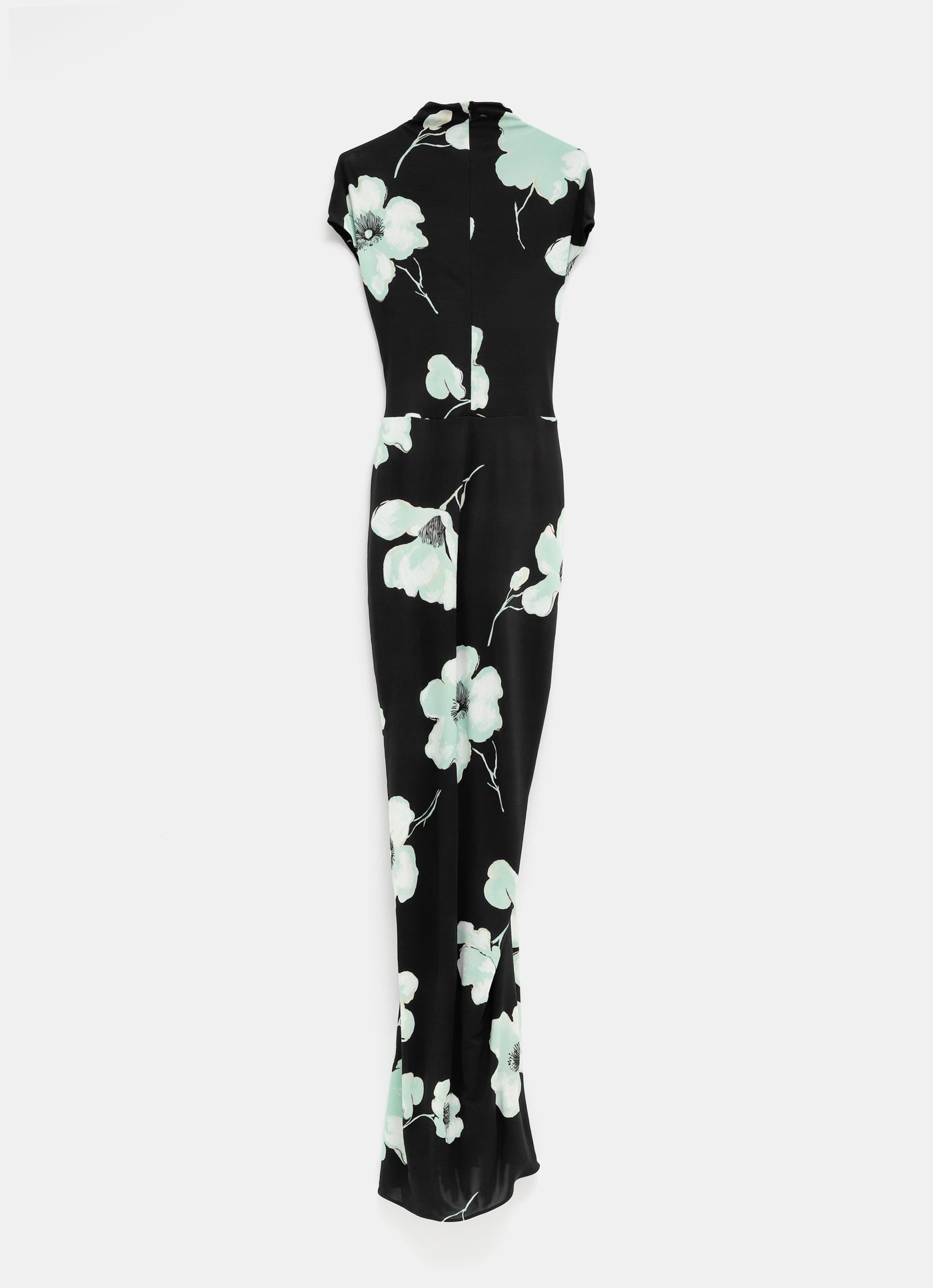 Vestido drapeado con estampado floral