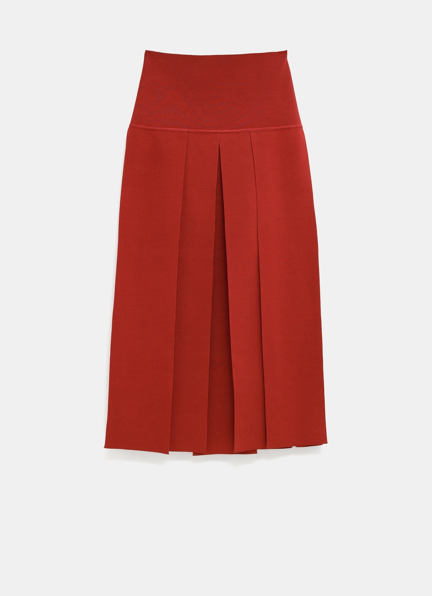 Falda midi con efecto tablas