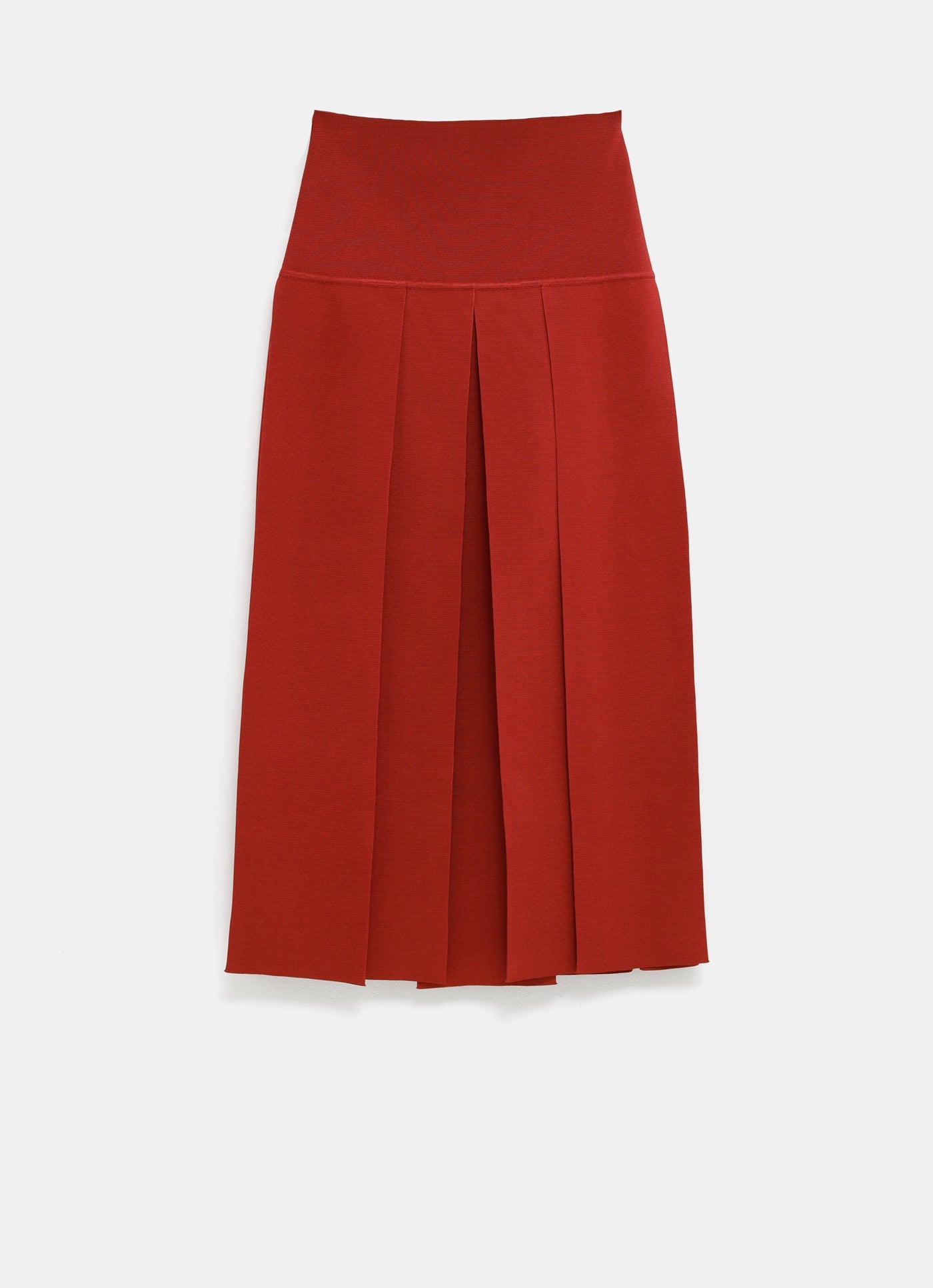 Falda midi con efecto tablas