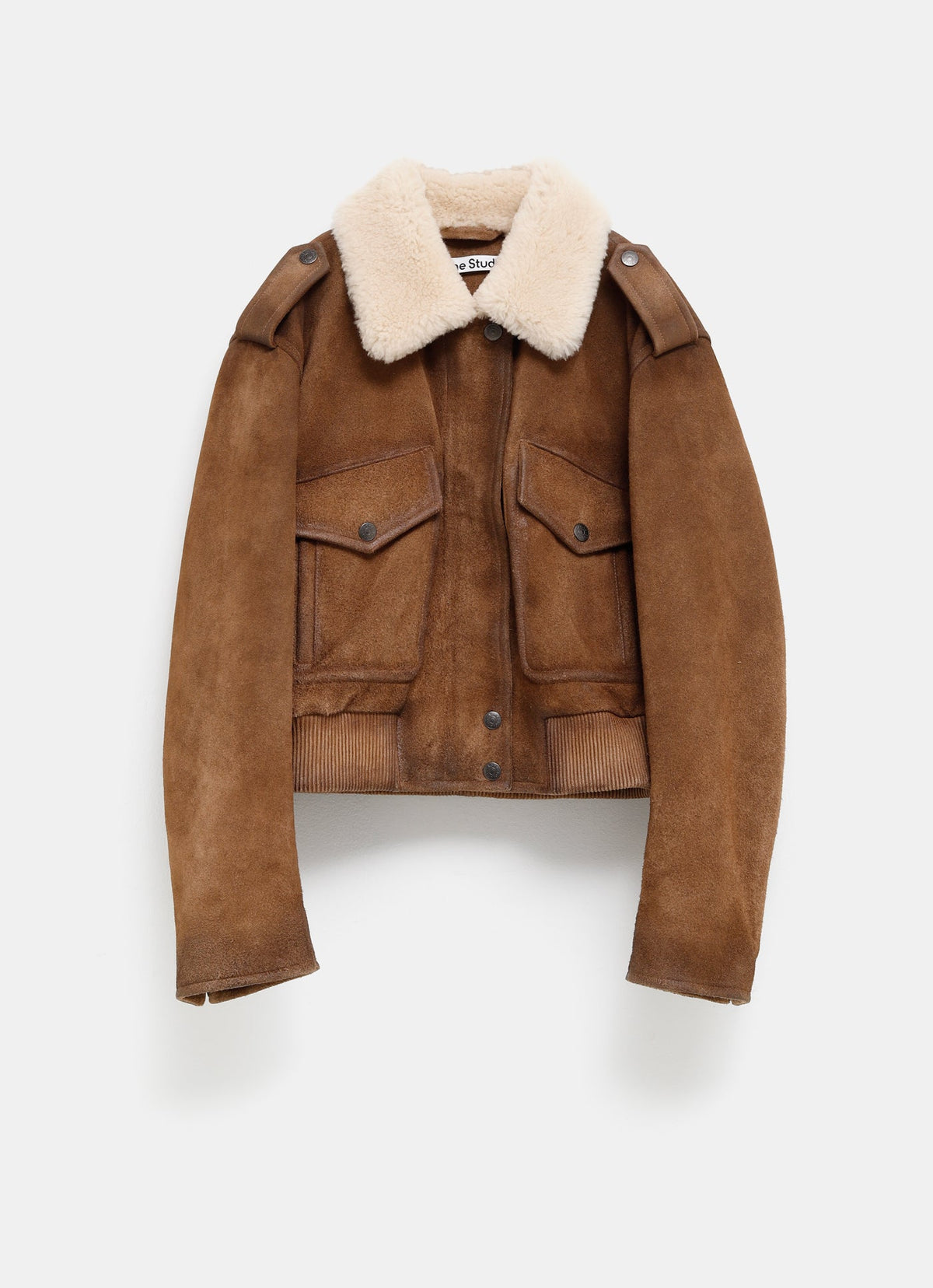 Chaqueta bomber de ante para mujer