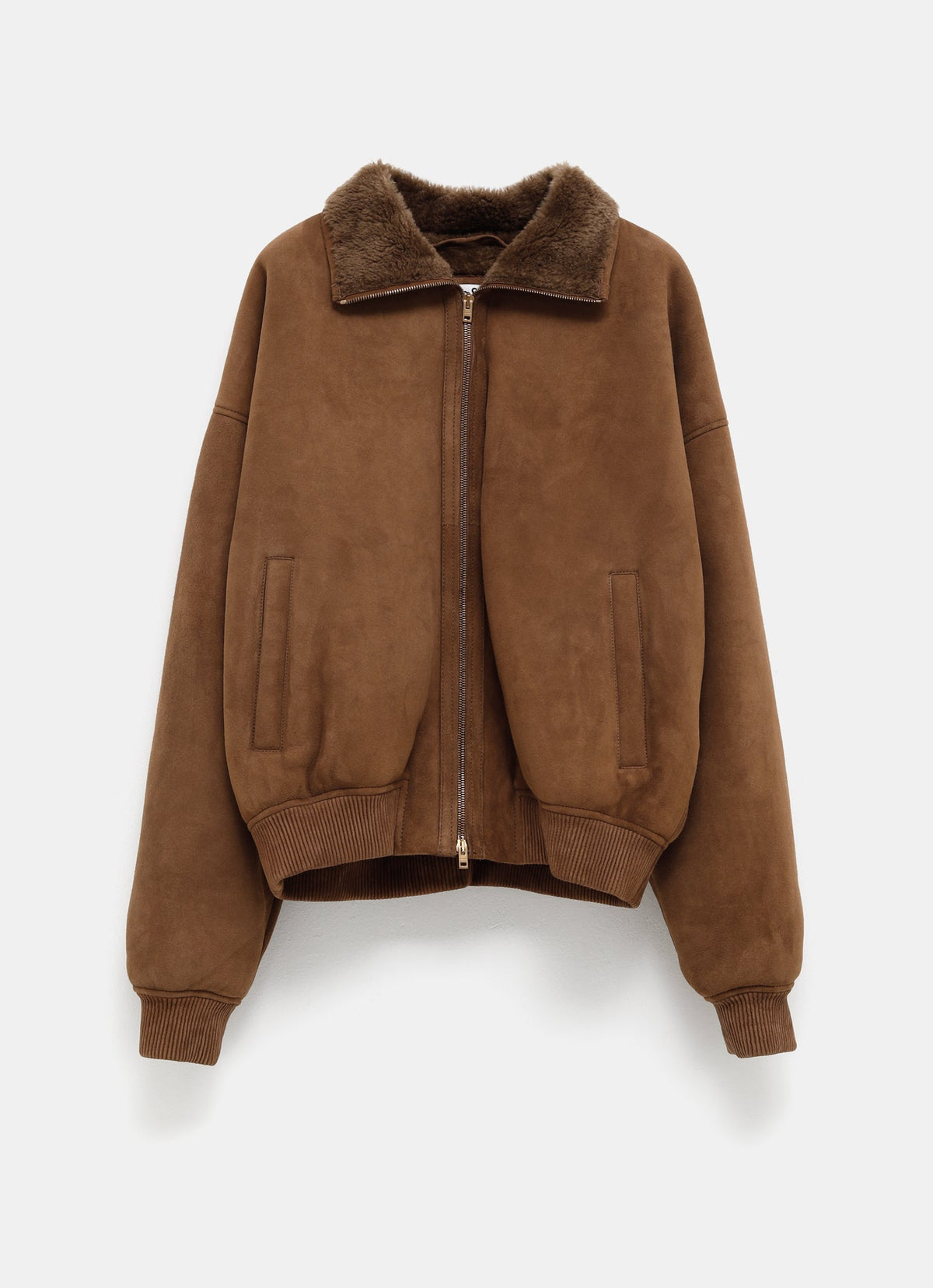 Chaqueta bomber de borreguito para mujer