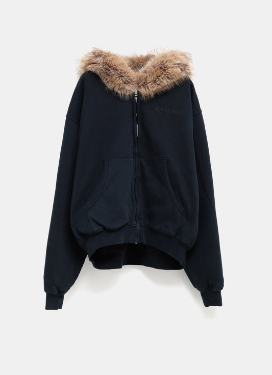 Sudadera con capucha de pelo sintético para mujer