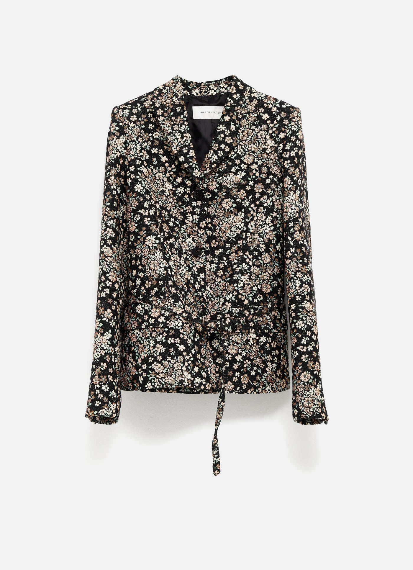 Chaqueta floral con cinturón