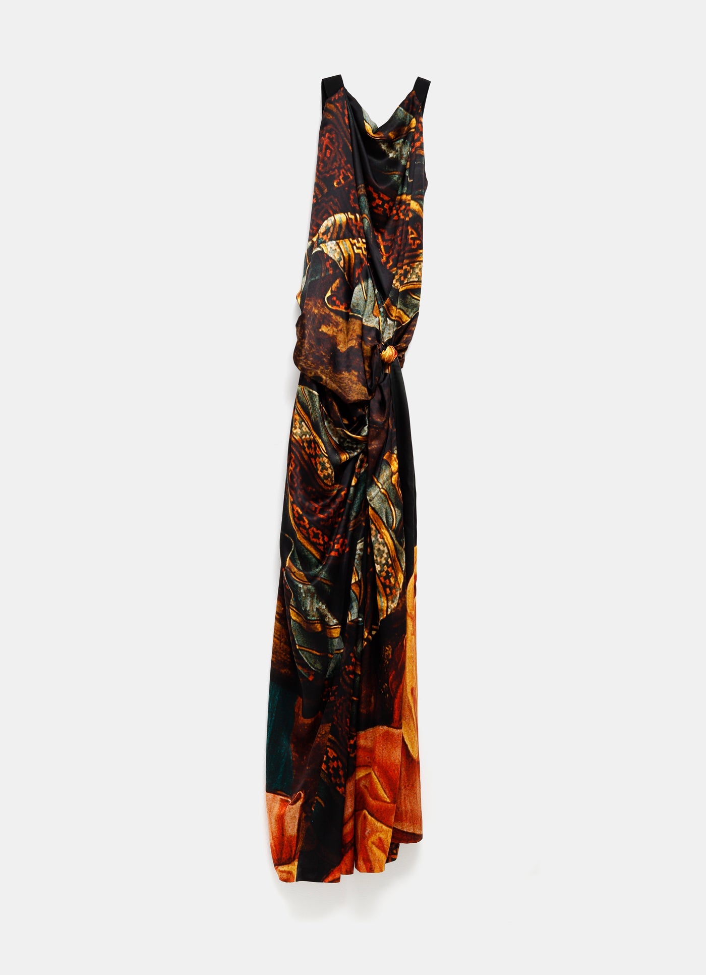Vestido de seda estampada