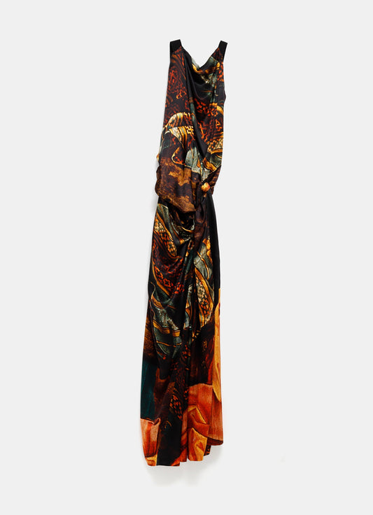 Vestido de seda estampada