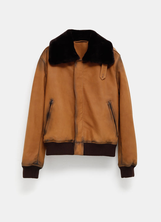 Chaqueta bomber de ante para hombre