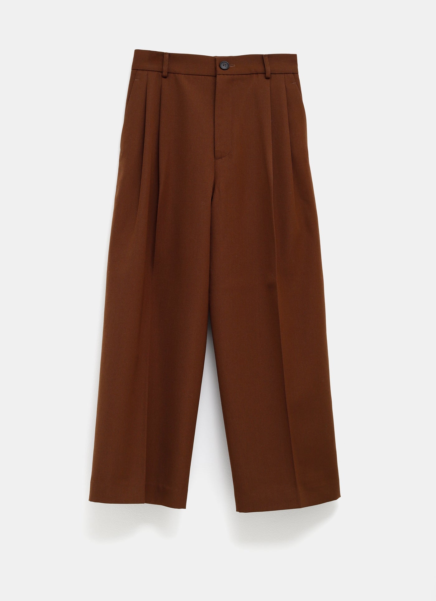 Pantalón cropped con pliegues dobles