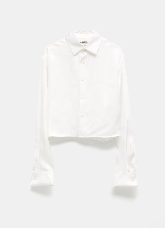 Camisa cropped de seda para mujer