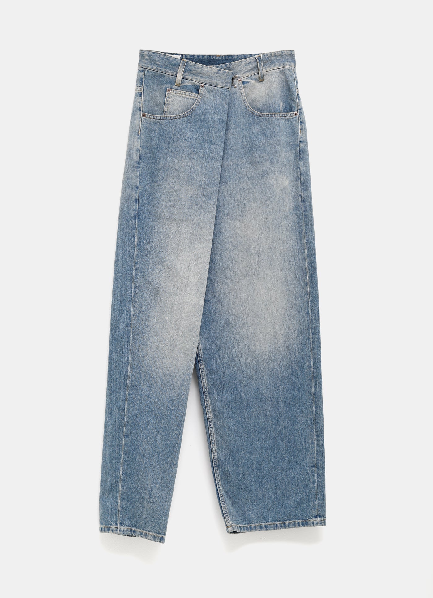 Pantalón vaquero cruzado para mujer