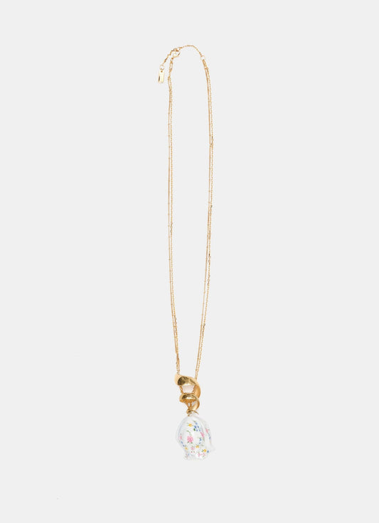 Cadena con colgante de tulipán cerámico