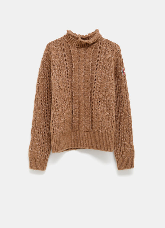 Jersey calado de mezcla de alpaca para mujer