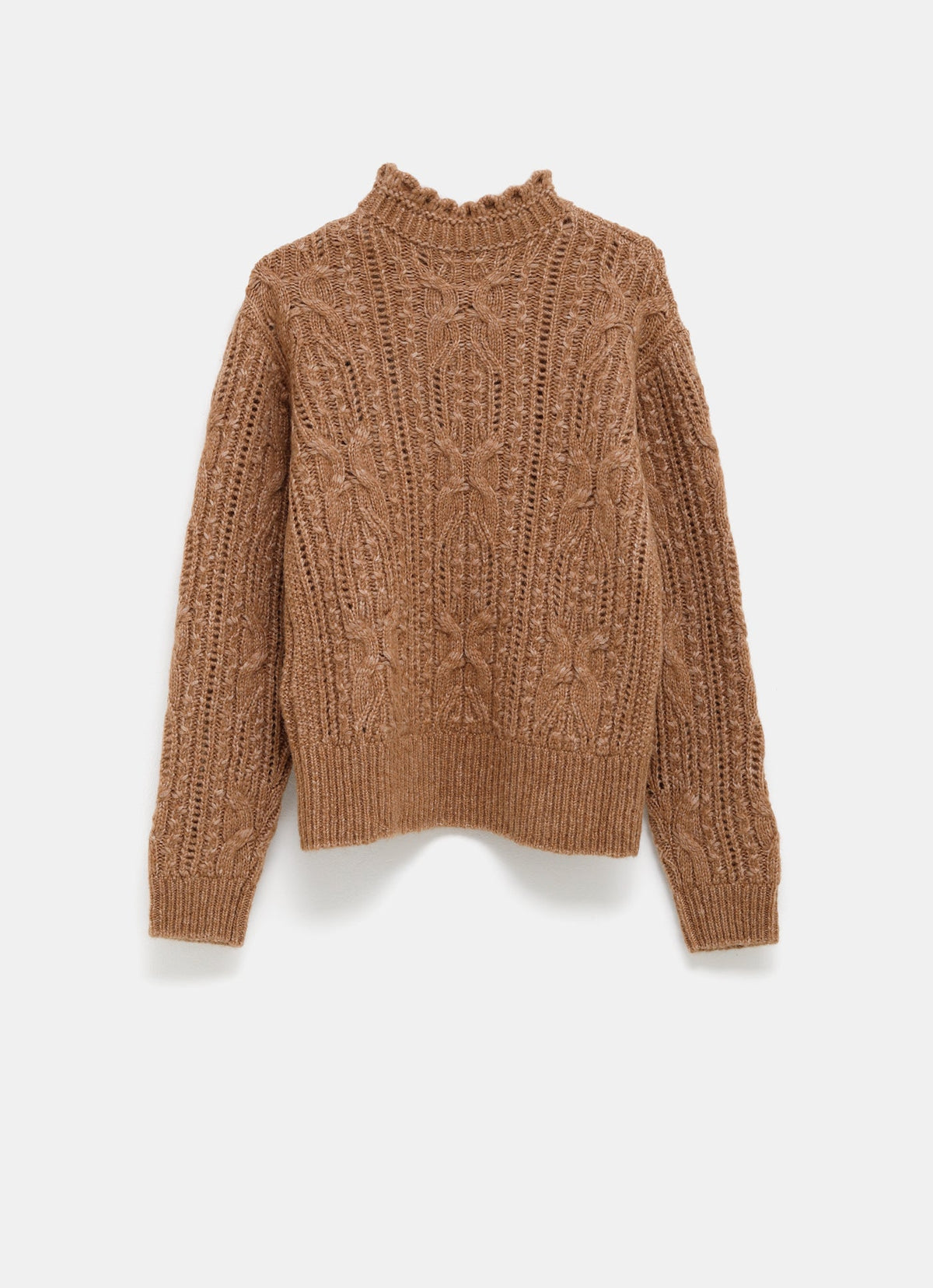 Jersey calado de mezcla de alpaca para mujer