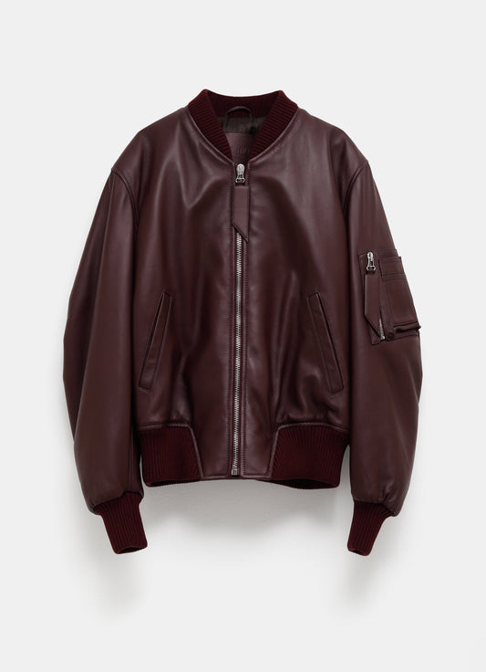 Chaqueta bomber de piel