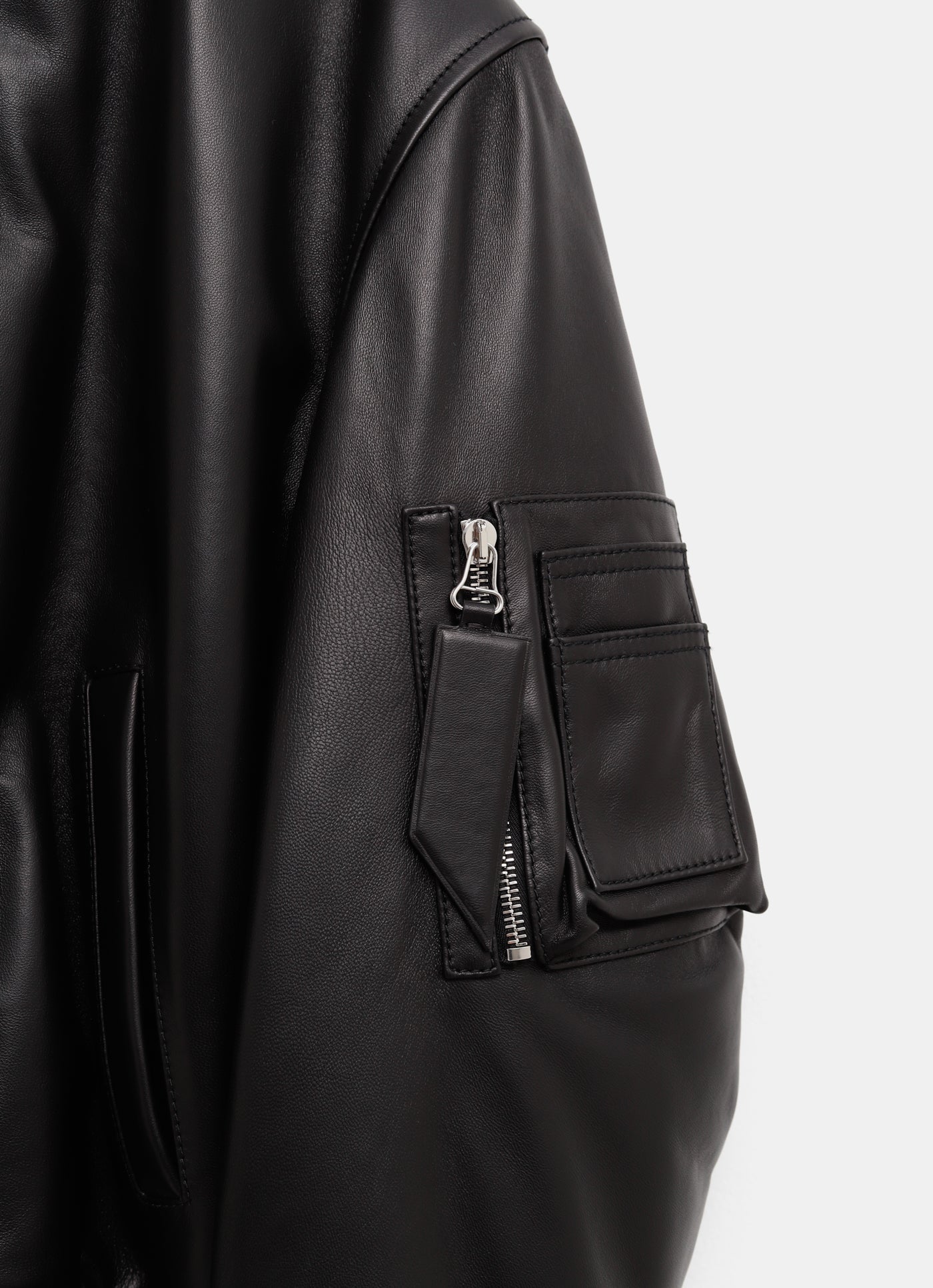 Chaqueta bomber de piel