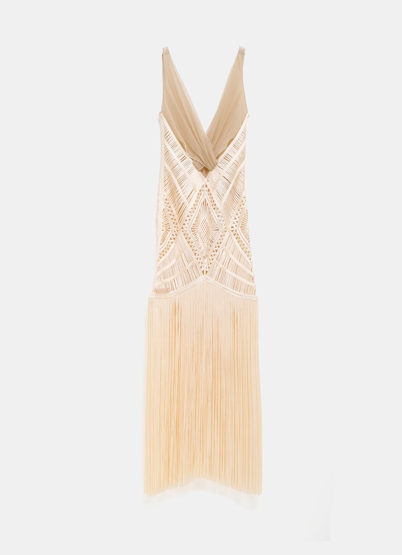 Vestido midi con flecos