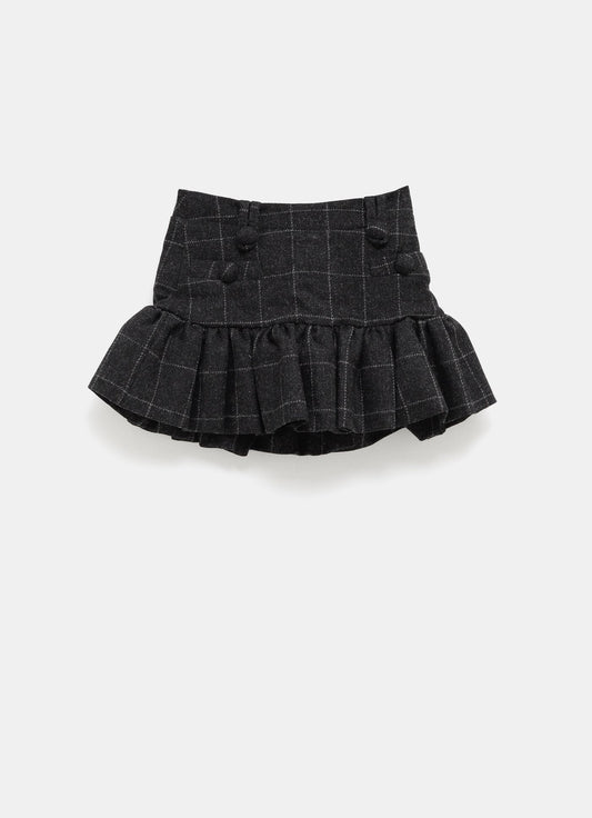 Falda mini Melton Peplum