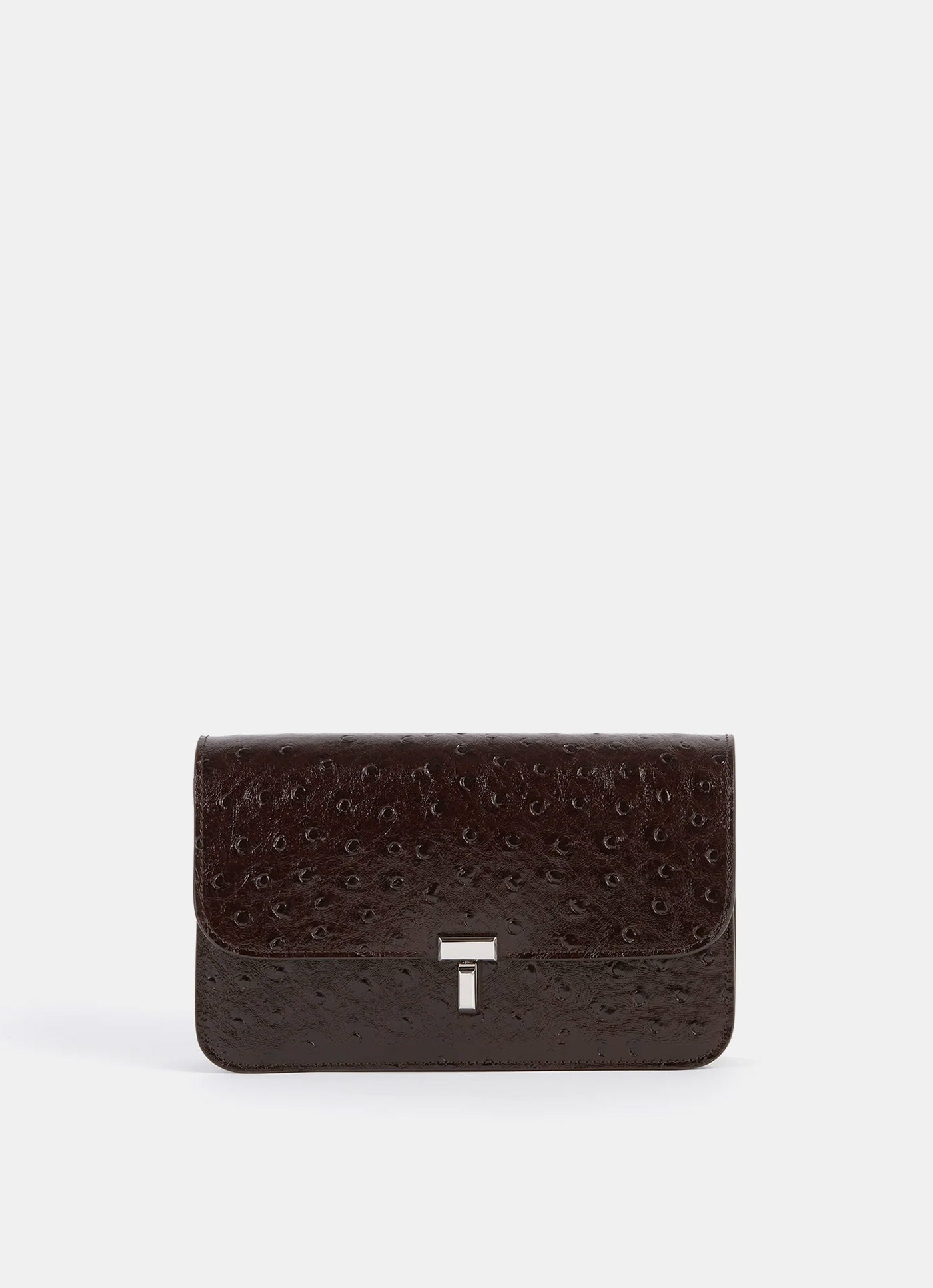 Bolso T-Lock con textura de avestruz