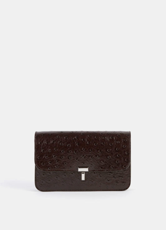 Bolso T-Lock con textura de avestruz