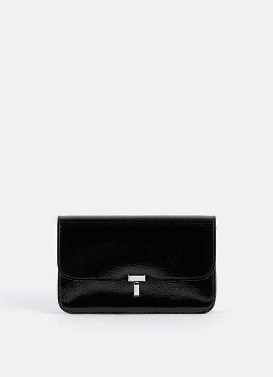 Bolso T-Lock de charol granulado