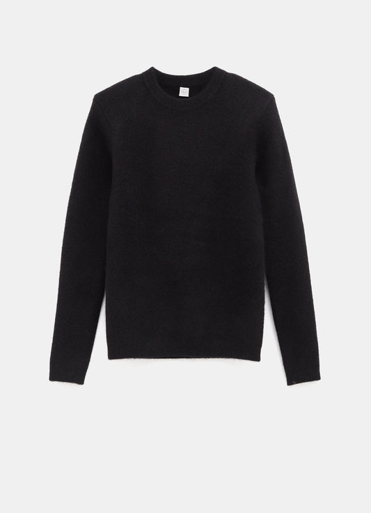 Jersey de cuello redondo con hombreras
