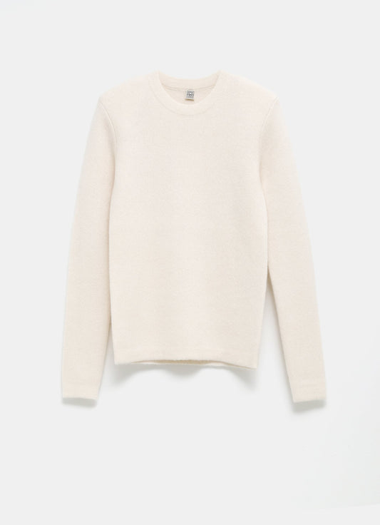 Jersey de cuello redondo con hombreras
