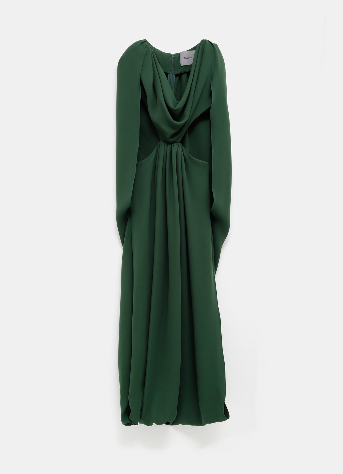 Vestido drapeado con capa