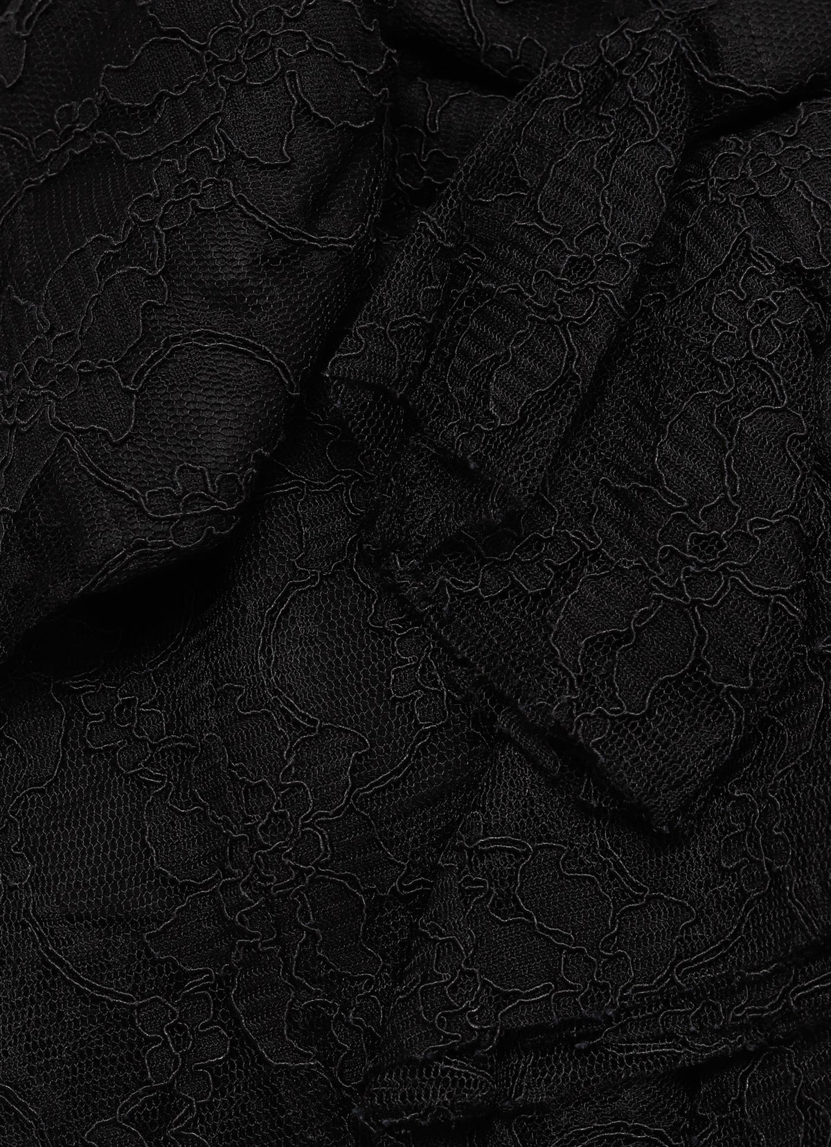Chaqueta cropped de encaje y volantes
