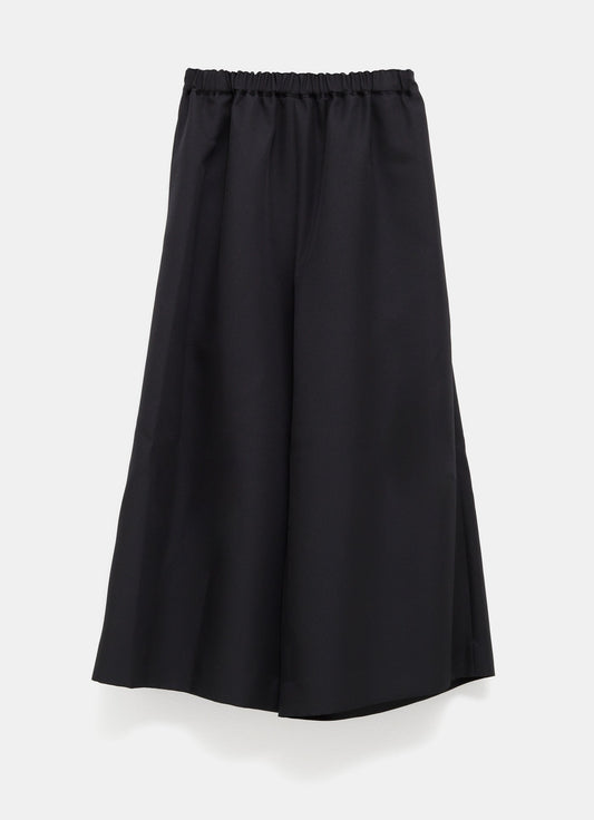 Pantalón ancho de georgette de lana
