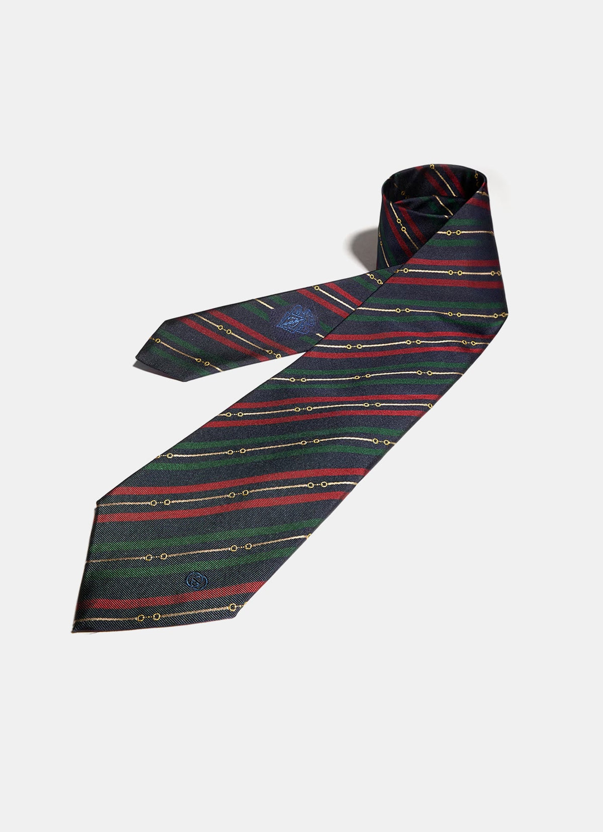 Corbata de seda con Horesebit y rayas